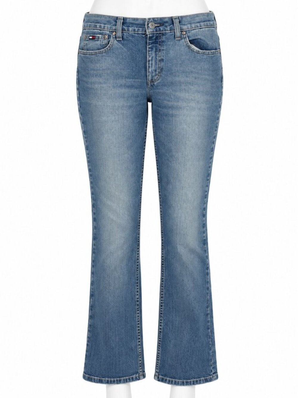 Tommy Hilfiger Womens Classic Bootcut Jeans Size S Light Wash Faded Denim Flared
